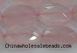 CRQ149 15.5 inches 15*20mm faceted oval natural rose quartz beads