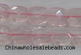 CRQ154 15.5 inches 10mm faceted square natural rose quartz beads