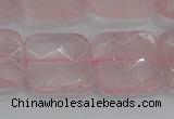 CRQ158 15.5 inches 20mm faceted square natural rose quartz beads