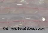 CRQ163 15.5 inches 8*10mm faceted rectangle natural rose quartz beads