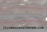 CRQ164 15.5 inches 10*14mm faceted rectangle natural rose quartz beads