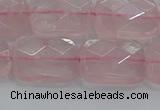 CRQ166 15.5 inches 13*18mm faceted rectangle natural rose quartz beads