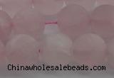 CRQ184 15.5 inches 12mm round matte rose quartz beads wholesale