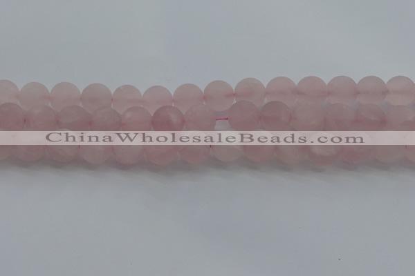 CRQ184 15.5 inches 12mm round matte rose quartz beads wholesale