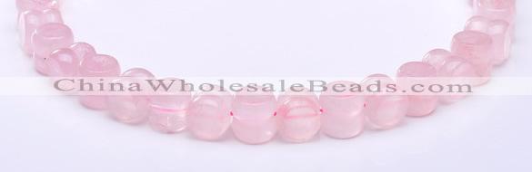 CRQ19 12*12mm dumbbell-shaped natural rose quartz bead Wholesale