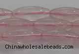 CRQ190 15.5 inches 8*20mm rice natural rose quartz beads