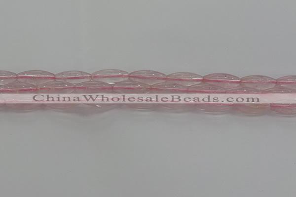 CRQ190 15.5 inches 8*20mm rice natural rose quartz beads