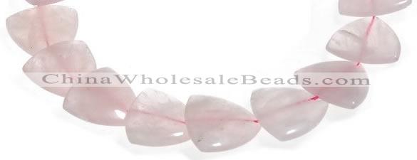 CRQ22 16 inches 25mm triangle rose quartz beads Wholesale