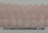 CRQ220 15.5 inches 4mm round matte rose quartz gemstone beads