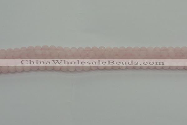 CRQ220 15.5 inches 4mm round matte rose quartz gemstone beads