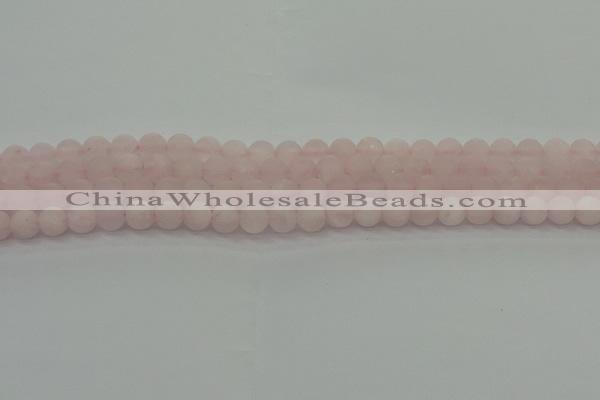 CRQ221 15.5 inches 6mm round matte rose quartz gemstone beads