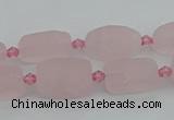 CRQ232 15.5 inches 9*16mm oval rose quartz beads wholesale