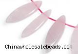 CRQ24 multi sizes flat rice shape rose quartz beads wholesale