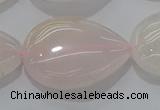 CRQ241 15.5 inches 18*25mm flat teardrop rose quartz beads