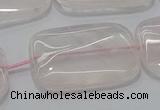 CRQ246 15.5 inches 18*25mm rectangle rose quartz beads wholesale