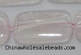 CRQ247 15.5 inches 22*30mm rectangle rose quartz beads wholesale