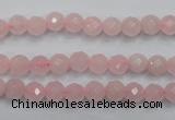 CRQ261 15.5 inches 6mm faceted round rose quartz beads