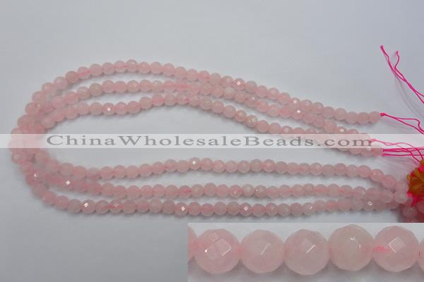 CRQ261 15.5 inches 6mm faceted round rose quartz beads