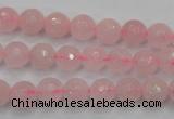 CRQ262 15.5 inches 8mm faceted round rose quartz beads