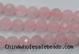 CRQ263 15.5 inches 8mm faceted round rose quartz beads