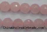 CRQ266 15.5 inches 12mm faceted round rose quartz beads