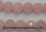 CRQ267 15.5 inches 12mm faceted round rose quartz beads