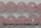 CRQ268 15.5 inches 14mm faceted round rose quartz beads