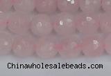 CRQ282 15.5 inches 8mm faceted round rose quartz beads wholesale