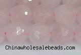 CRQ284 15.5 inches 12mm faceted round rose quartz beads