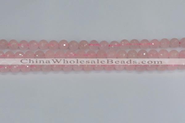 CRQ290 15.5 inches 8mm faceted round rose quartz gemstone beads