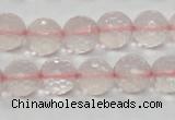 CRQ32 15.5 inches faceted round 12mm natural rose quartz beads