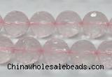 CRQ33 15.5 inches 14mm faceted round natural rose quartz beads