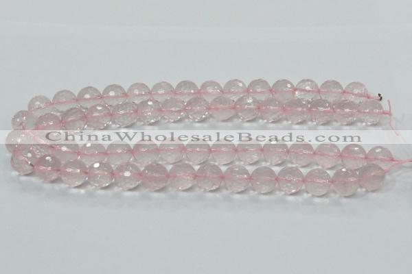 CRQ33 15.5 inches 14mm faceted round natural rose quartz beads