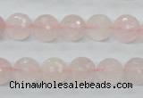 CRQ34 15.5 inches 10mm faceted round natural rose quartz beads