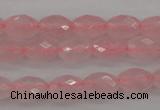 CRQ350 15.5 inches 6*9mm faceted rice rose quartz beads