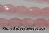 CRQ352 15.5 inches 10*14mm faceted rice rose quartz beads