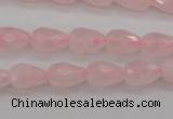 CRQ356 15.5 inches 8*12mm faceted teardrop rose quartz beads