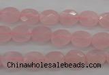 CRQ372 15.5 inches 8*10mm faceted oval rose quartz beads wholesale