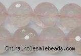 CRQ38 15.5 inches 18mm faceted round natural rose quartz beads