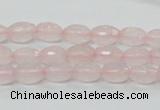 CRQ39 15.5 inches 6*10mm faceted rice natural rose quartz beads