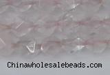 CRQ401 15.5 inches 6mm faceted nuggets rose quartz beads