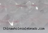 CRQ404 15.5 inches 12mm faceted nuggets rose quartz beads