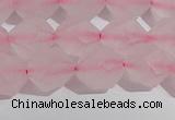 CRQ408 15.5 inches 10mm faceted nuggets matte rose quartz beads