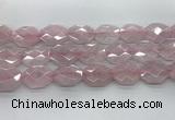 CRQ427 22*28mm - 25*30mm faceted octagonal rose quartz beads