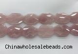 CRQ429 30*35mm - 35*45mm faceted octagonal rose quartz beads