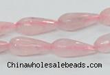 CRQ44 15.5 inches 8*20mm faceted teardrop natural rose quartz beads