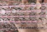 CRQ447 15.5 inches 12mm faceted round rose quartz beads