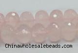 CRQ49 15.5 inches 10*14mm faceted rondelle natural rose quartz beads