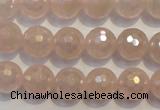 CRQ514 15.5 inches 12mm faceted round AB-color rose quartz beads