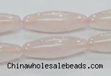 CRQ58 15.5 inches rice 10*30mm natural rose quartz beads wholesale